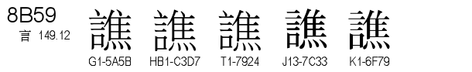 U+8B59